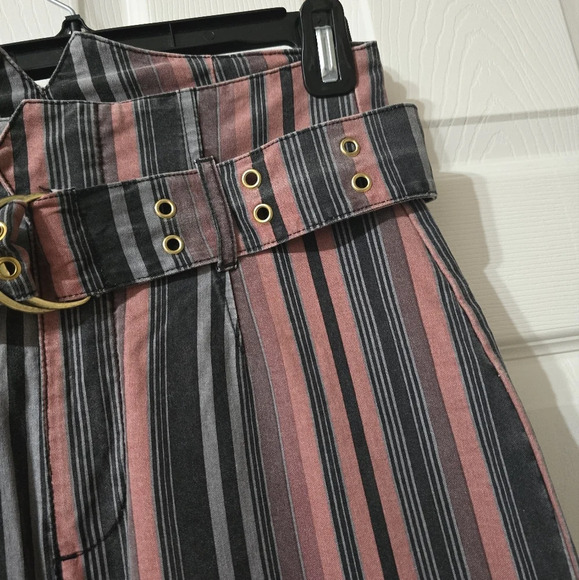 NWT ASOS Stevie Belted Peg Pants in Berry Stripe, High Waist, Rare & Unique. - Picture 10 of 13